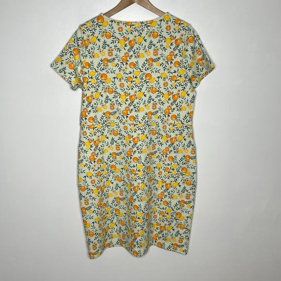 Duluth Trading Co NoGA Naturale Short Sleeve Dress Womens M Orange Print Pockets - Picture 10 of 12